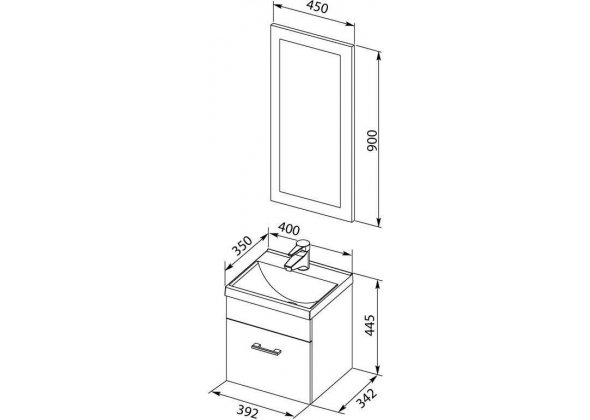 Мебель для ванной Aquanet "Нота 40" лайт белый 