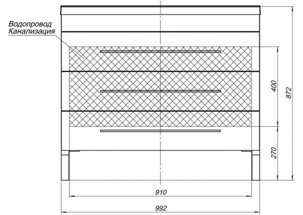 Мебель для ванной Aquanet "Верона 100" белая (3 ящика)