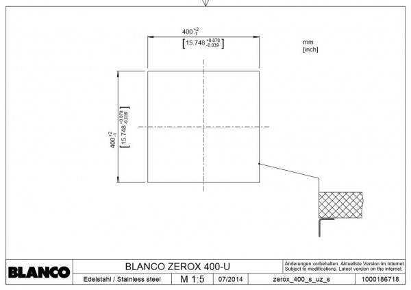 Кухонная мойка Blanco Zerox 400-U Durinox