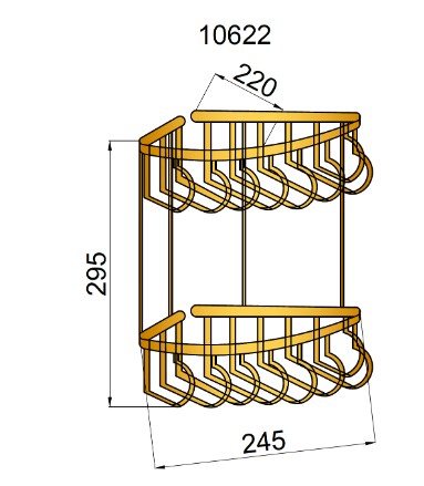 Полка угловая Boheme BRILLANTE двойная 10453