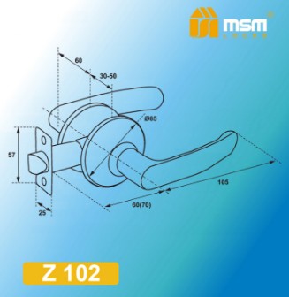 Дверная ручка защелка фалевая MSM Z102-M