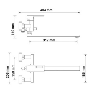 Смеситель для ванны WasserKraft Alme 1502L