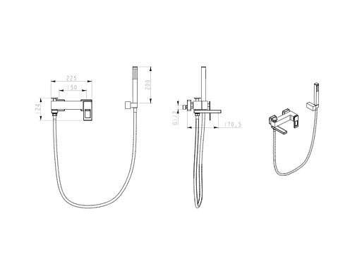Смеситель для ванны Boheme Q 143-CRR