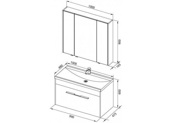 Мебель для ванной Aquanet "Августа  100" белый