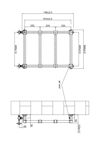Полотенцесушитель водяной Boheme Medici 750x500mm 718