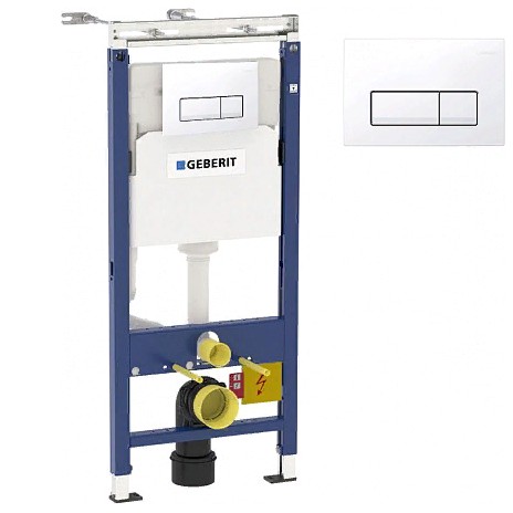 Система инсталляции для унитаза Geberit Duofix Plattenbau 458.125.11.1 4 в 1 с кнопкой смыва