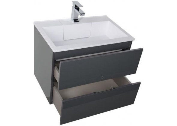 Тумба с раковиной Aquanet "Алвита 70" серый антрацит