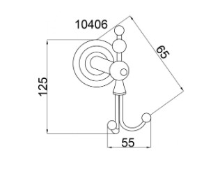 Крючок Boheme  двойной IMPERIALE 10406