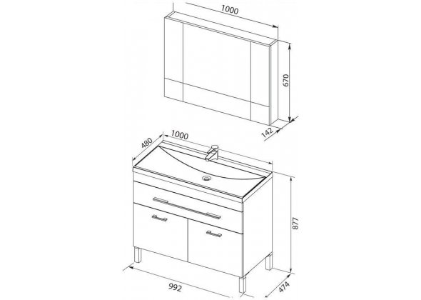 Мебель для ванной Aquanet "Верона 100" белый