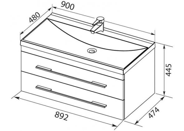 Тумба с раковиной Aquanet "Верона 90" белая