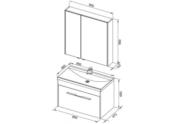 Мебель для ванной Aquanet "Августа 90" белый