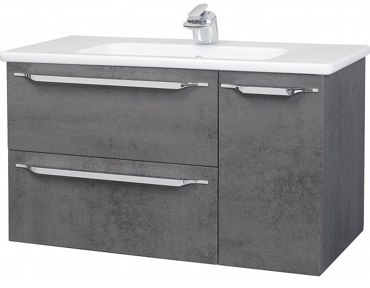 Тумба с раковиной Bellezza "Луиджи 90" R/L серая 