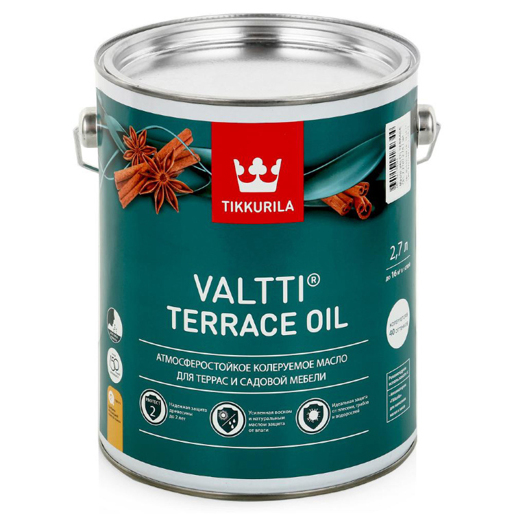 Масло Tikkurila Valtti Terrace Oil атмосферостойкое колеруемое для террас и садовой мебели