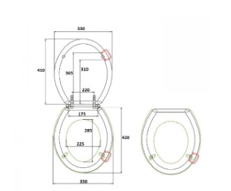 Крышка-сиденье Boheme Vogue 906-W-BR белый петли бронза