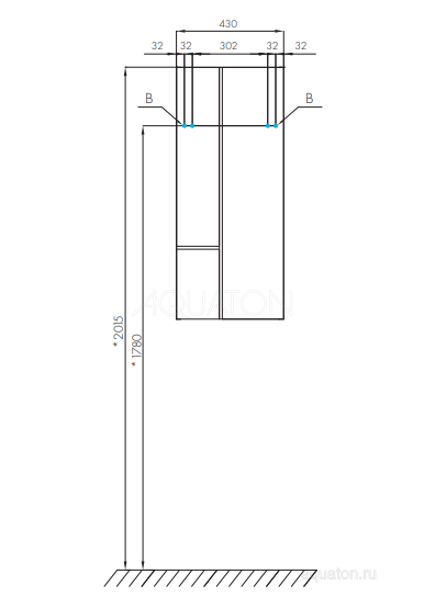 Настенный шкаф Aquaton "Мишель 43" дуб рустикальный/фьорд