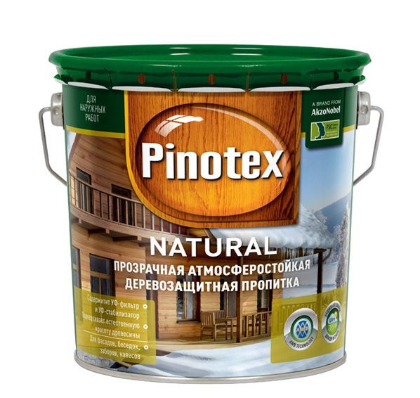 Пропитка Pinotex Natural декоративная для защиты древесины
