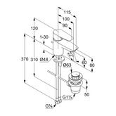 Смеситель для раковины Kludi Pure&Solid 60 DN 15 343850575
