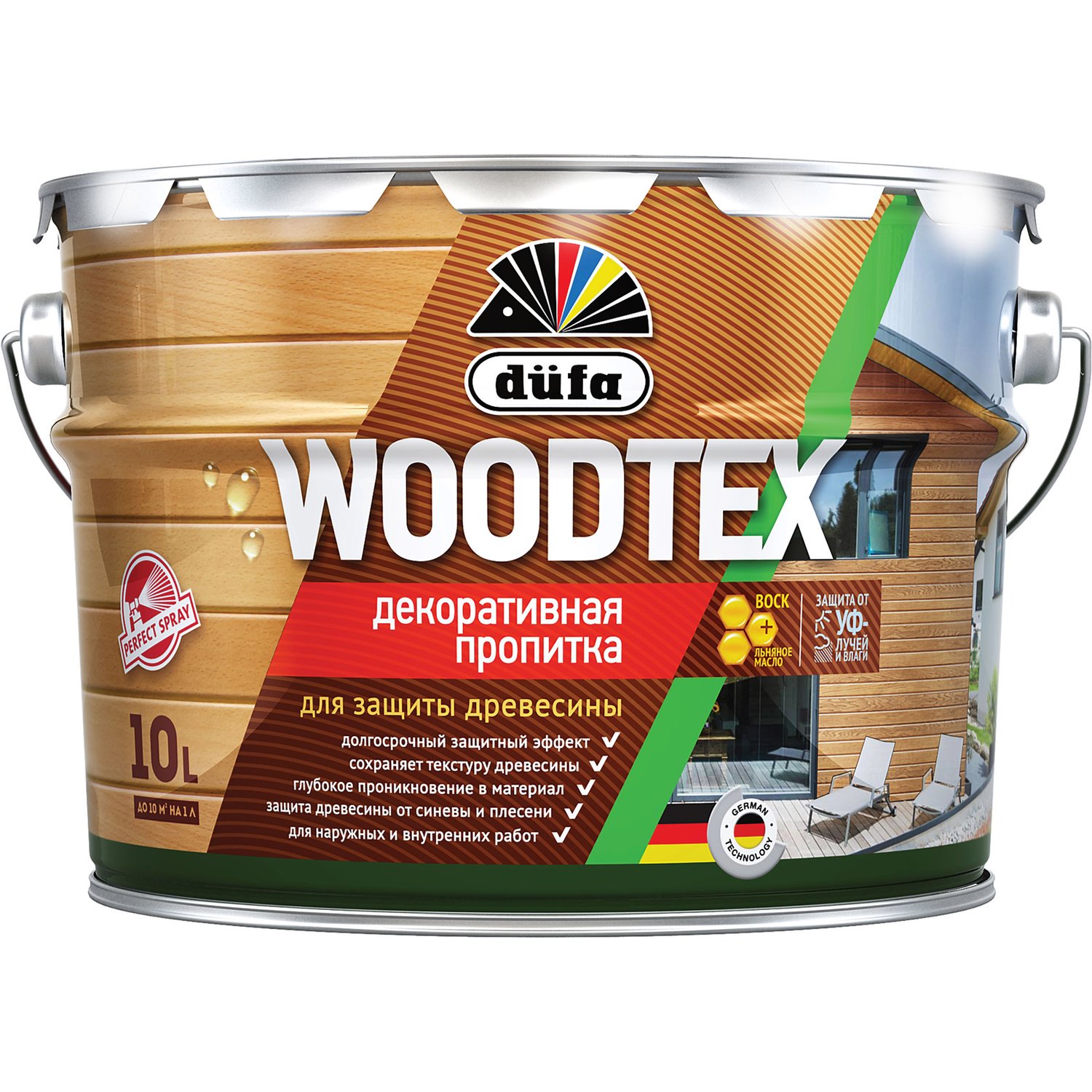 Пропитка Dufa Woodtex декоративная для защиты древесины алкидная