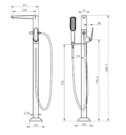 Смеситель напольный Boheme VENTURO 379