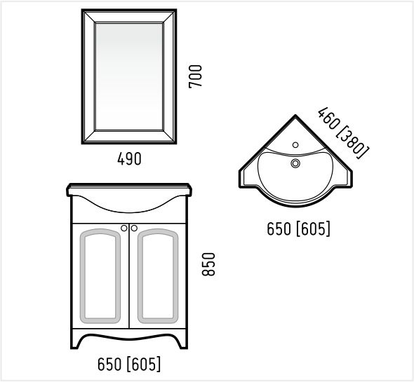 Зеркало-шкаф COROZO "Классика 65"