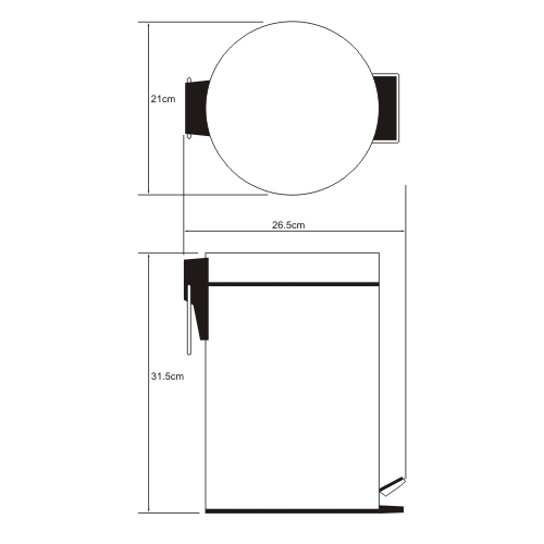 Корзина для мусора WasserKraft Isar К-655