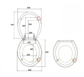 Крышка-сиденье Boheme Vogue 907-B-G черный петли золото