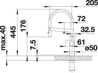 Смеситель для кухни Blanco Solenta-S Senso с выдвижным душем (рычаг управления слева)