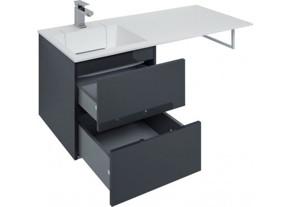 Тумба с раковиной Aquanet "Алвита 120" L серый антрацит