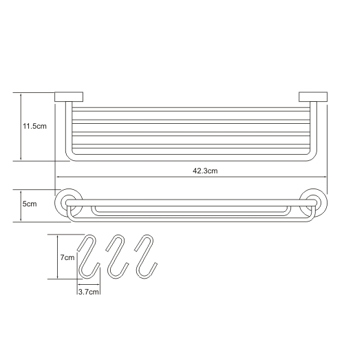 Полка-решетка с 5-ю крючками WasserKraft Donau K-9415