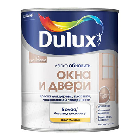 Краска Dulux Окна и Двери полуматовая ВС 0,75