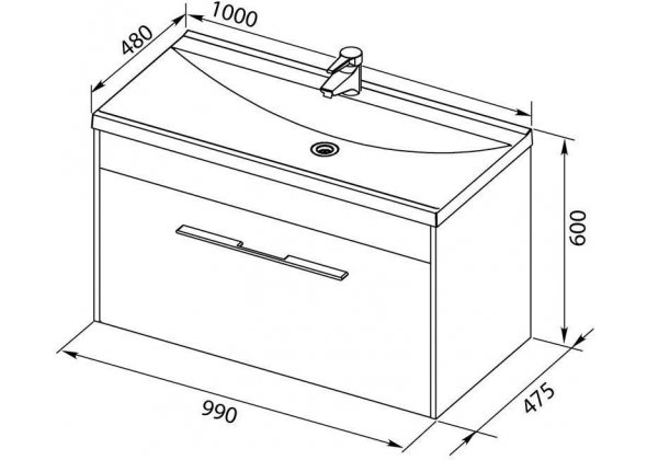 Тумба с раковиной Aquanet "Августа 100" белая