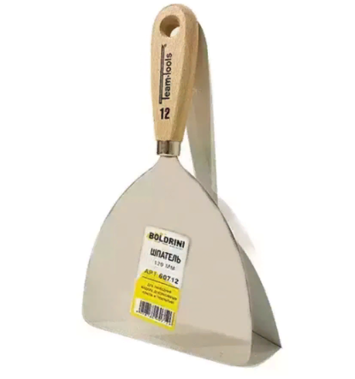 Шпатель овальный из нержавеющей стали Boldrini Inox, 120 мм 60712