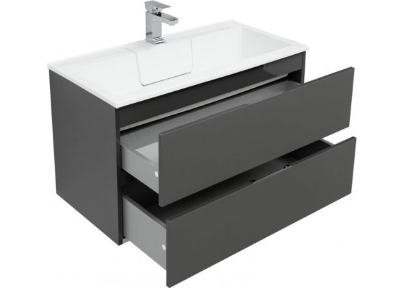 Тумба с раковиной Aquanet "Алвита 90" серый антрацит