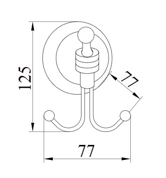 Крючок Boheme  двойной HERMITAGE CHROME 10385