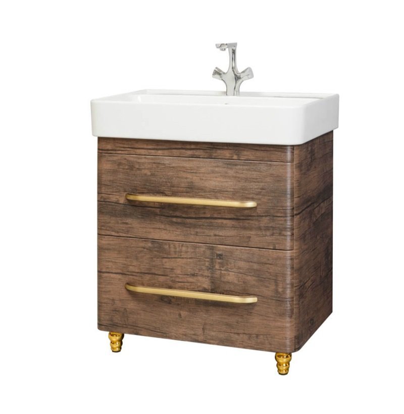 Тумба с раковиной Bellezza "Олимпия 60" орех (2 ящика)