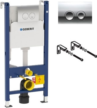 Система инсталляции для унитаза Geberit Duofix Delta 3 в 1 с кнопкой смыва