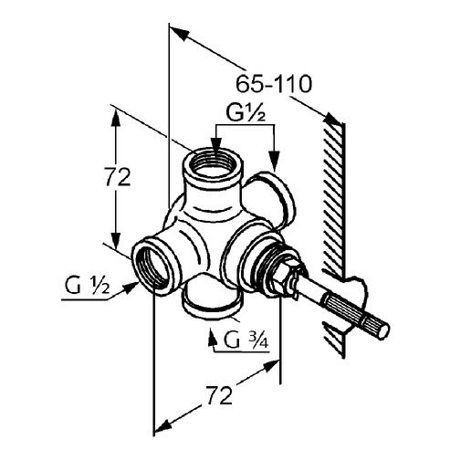 Переключатель на 2 положения Kludi Standart