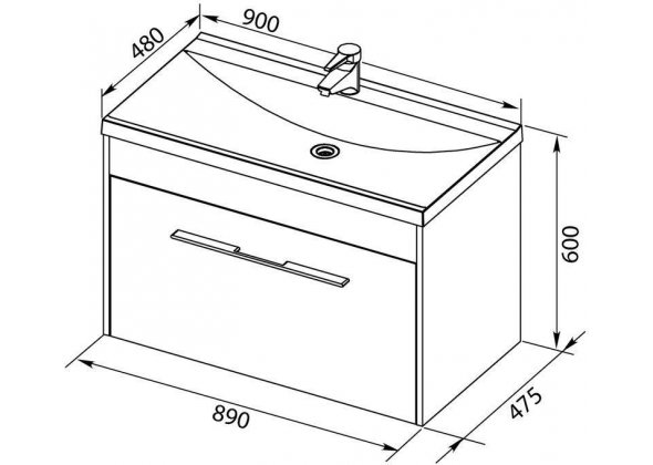 Тумба с раковиной Aquanet "Августа 90" белая