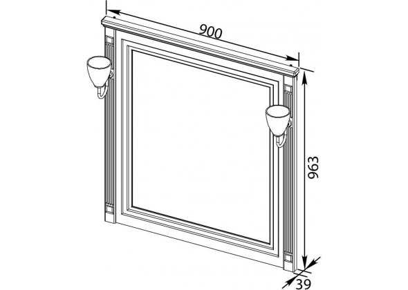 Зеркало Aquanet "Паола 90" белый/серебро