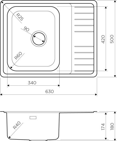 Кухонная мойка Omoikiri Sagami 63