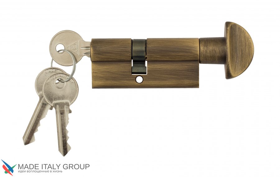Цилиндровый механизм Venezia 25/10/35 матовая бронза ключ-вертушка