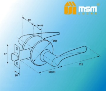 Дверная ручка защелка фалевая MSM Z103-A