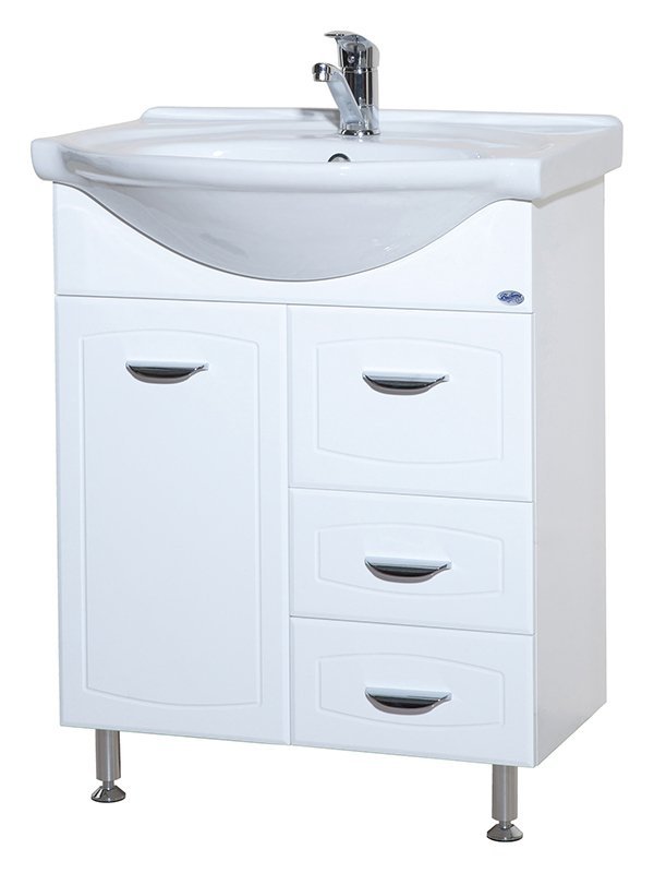 Тумба с раковиной Bellezza "Классик 65" белая (2 ящика)