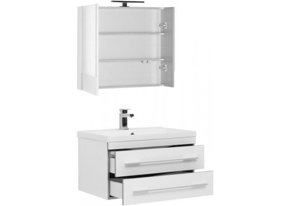 Мебель для ванной Aquanet "Верона 75" белый (2 ящика)