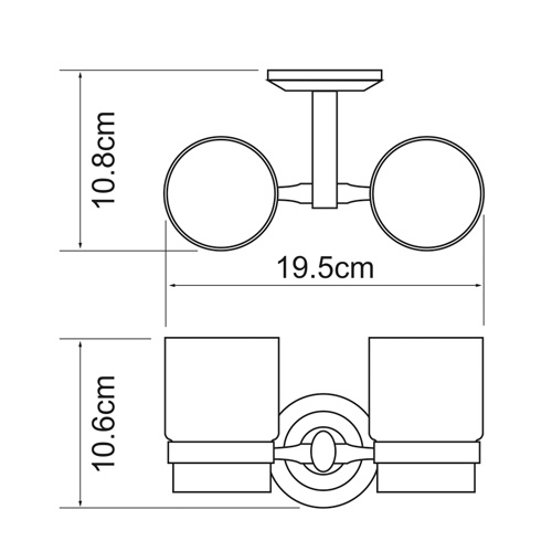 Стакан с держателем двойной WasserKraft Rhein K-6228D