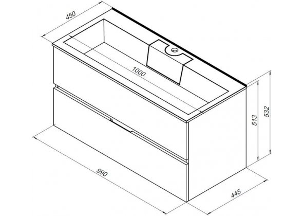 Тумба с раковиной Aquanet "Алвита 100" серый антрацит