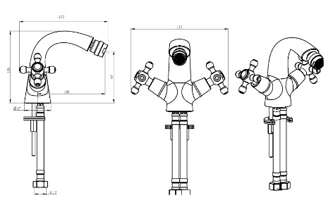 Смеситель для биде Boheme SATINE 296-ST