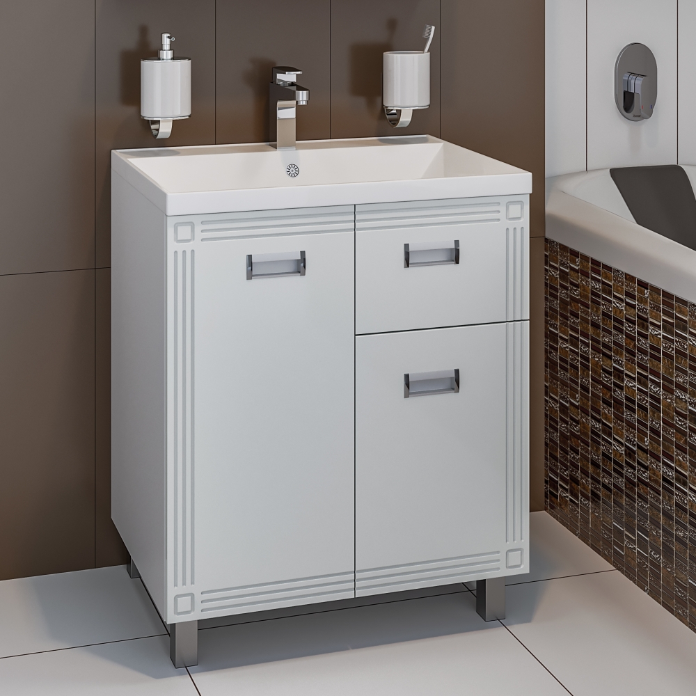 Тумба с раковиной Runo "Карат 70"