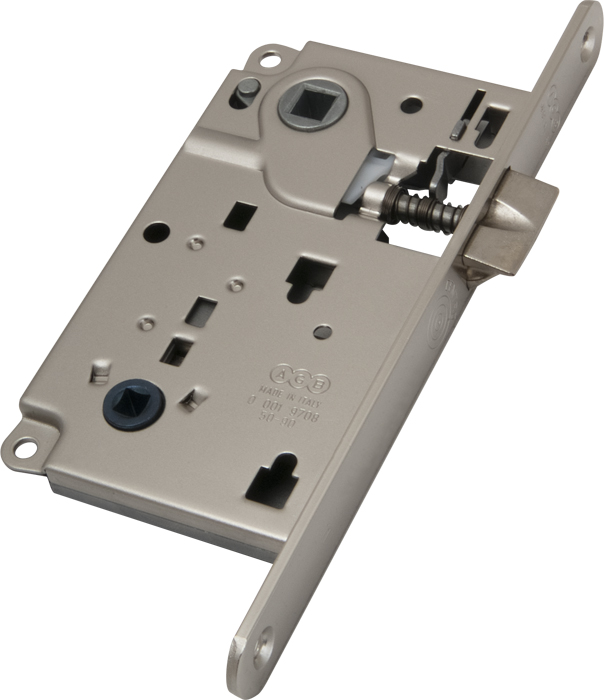 Замок межкомнатный AGB WC защёлка вверху B01013.50.06 никель