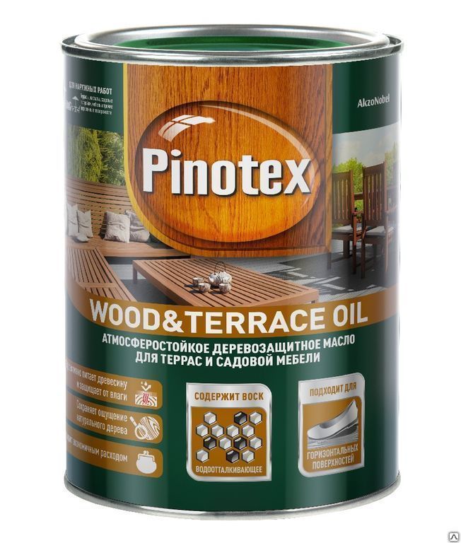 Масло Pinotex Wood&Terrace Oil атмосферостойкое колеруемое для защиты террас и садовой мебели